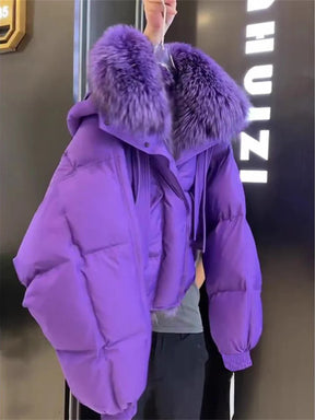 Casaco Feminino Bomber Acolchoado Com Lapela E Forro De Pelúcia