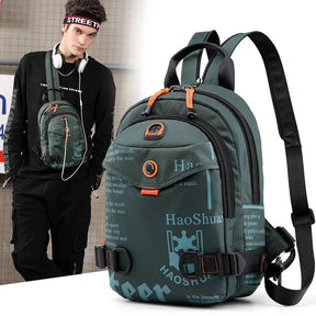 Mochila De Ombro Masculina Pequena Estampada Material Resistente