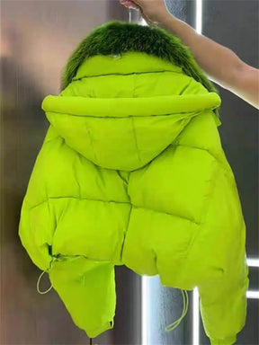 Casaco Feminino Bomber Acolchoado Com Lapela E Forro De Pelúcia