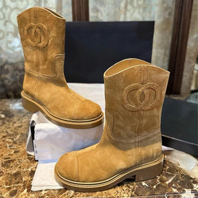 Bota Feminina Tendência Boho Material Resistente  - Promoção De Inverno 2025