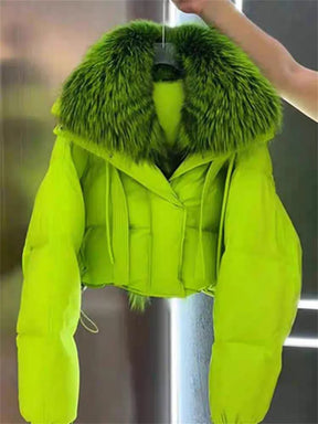 Casaco Feminino Bomber Acolchoado Com Lapela E Forro De Pelúcia