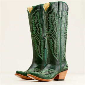 Bota Country Estilo Retrô Bico Fino Tendência Boho Chique - Promoção de Inverno 2025