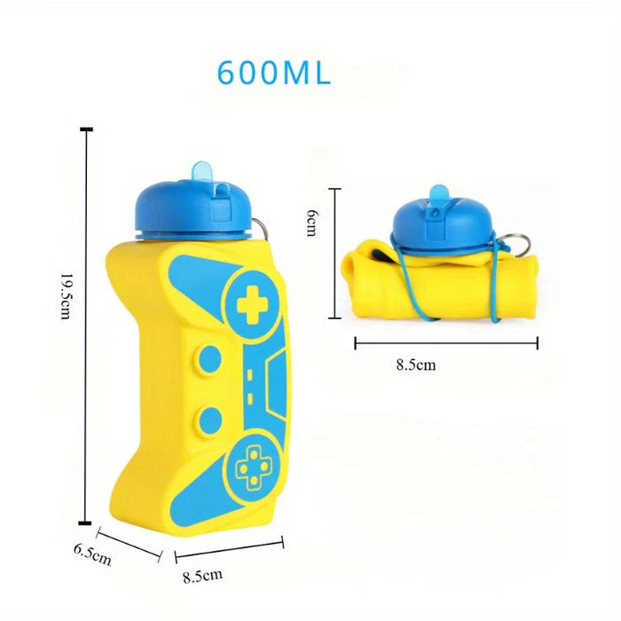 Garrafa de Água Dobrável com Tema de Controle de Jogo
